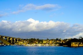 distant view of the bridge of gladesville, parramatta, sydney