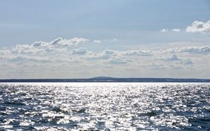 landscape of silver shine of the lake surface