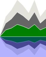 Landscape with the mountains clipart
