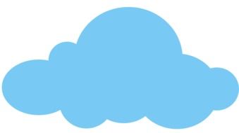 fluffy blue cloud, drawing, icon