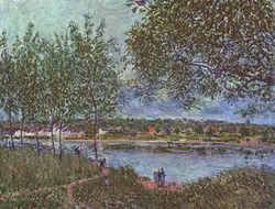 This landscape painting by Alfred Sisley