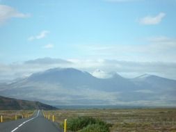 landscape with empty road in iceland