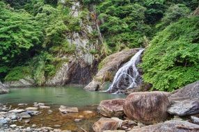 waterfall in the park in Japan