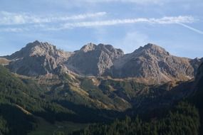 view of alpine mountains in summer