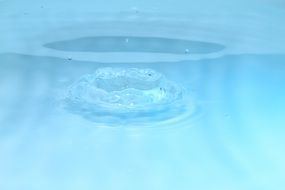 Water drop in water
