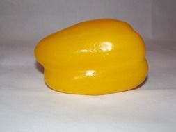 Photo of yellow pepper on a white background