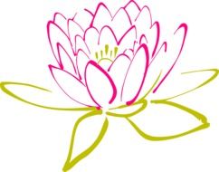 painted silhouette of a water lily