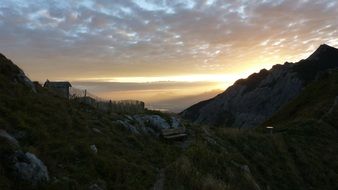 sunrise in mountains in Allgau