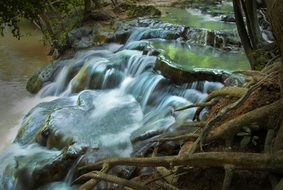 landscape of forest waterfall in Thailand