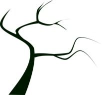 Silhouette of the tree with no leaves as a clipart