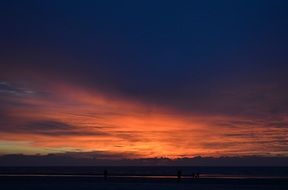blue orange clouds sunset