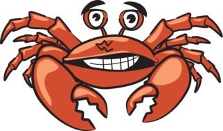 cartoon smiling crab drawing