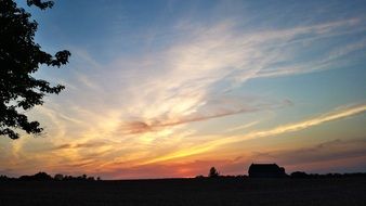 sunset on a sky