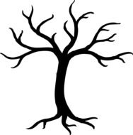 Black dried tree clipart