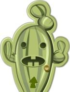 Green cartoon cactus clipart