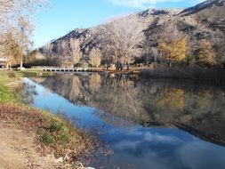 Landscape with the river near the mountain