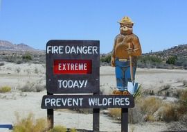 fire warning danger in america national park