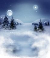 Clip art of winter landscape