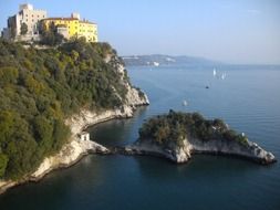 scenic shoreline at fall, italy