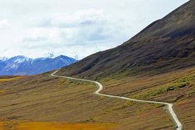 mountain road in Alaska