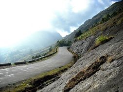 country road in mountains cloud scenery