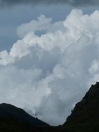white big clouds over the mountains