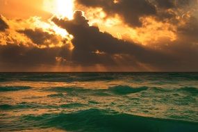 astounding sunset shore