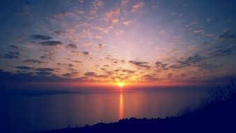 tranquility sunset at sea, italy, calabria