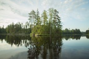 peaceful finish lake in summer