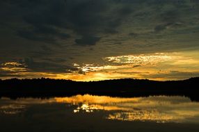 picturesque quiet lake at sunrise