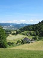 a picturesque landscape on the background of the Black Forest in Kirchzarten