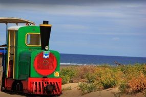 vintage train on the beach, oleron