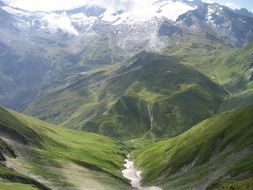 Amazing landscape of the green mountains