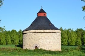 cylindrical stone tower in Brittany