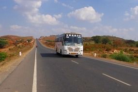 bus on the highway