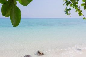 blue sea water and sky of beach island vacation