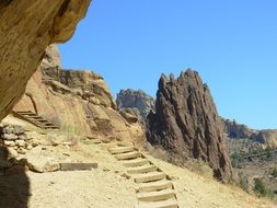 staircase to the top of the cliff