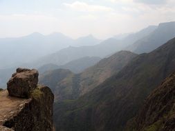 view from the cliff to the mountains