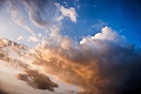 Dark and white clouds in the sky