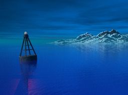ocean coast at night