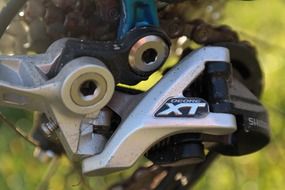 rear derailleur of deore xt close-up