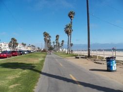 paved road on a california beach