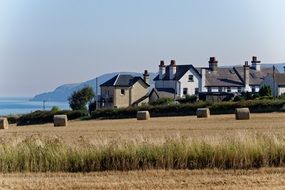 country village hay fields view