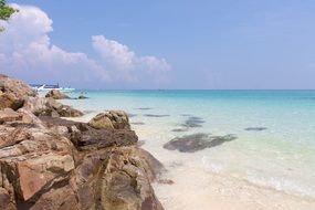 blue sky and beach of the island