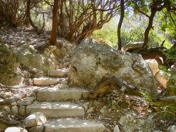 rock stairs rise