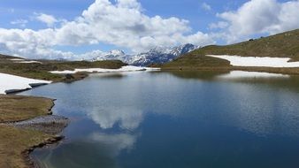 mountain lake spring landscape