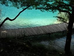 wooden bridge on the Plitvice Lakes