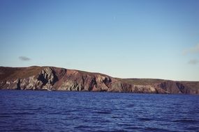 view of mountain coastline and blue sea