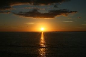 sunset on the ocean horizon