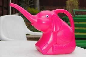 Pink elephant formed watering-can